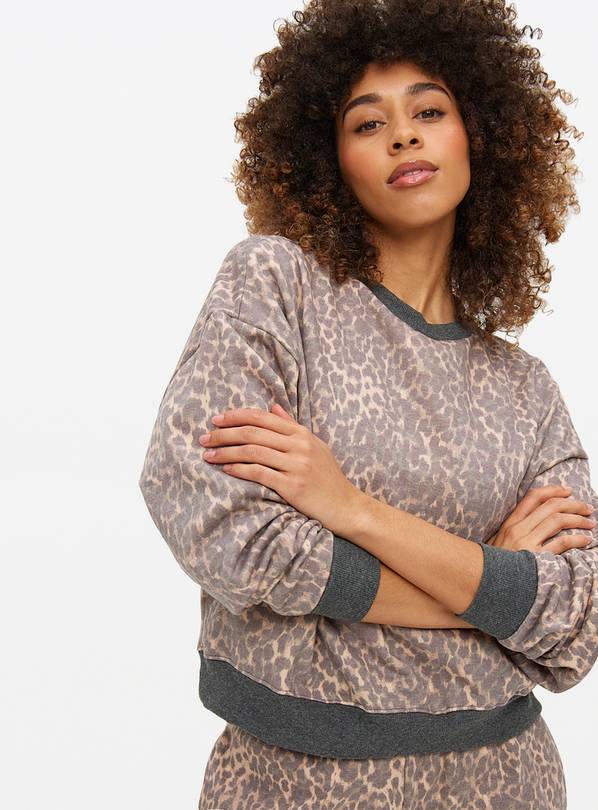 Leopard Print Co-ord Crew Sweatshirt  L